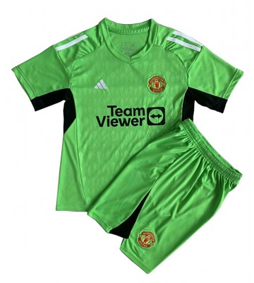 Manchester United Bramkarskie Koszulka Podstawowych Dziecięca 2023-24 Krótki Rękaw (+ Krótkie spodenki)